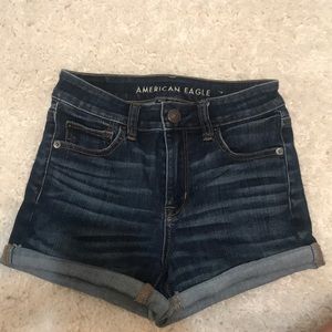 American eagle dark wash jean shorts